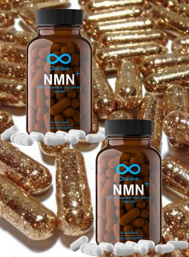 Charava 2 Pieces Charava Nmn+ 1200 600mg Caps 60s - Image 1